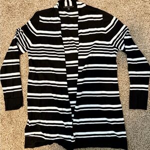 Cyrus Black and White Striped Cardigan